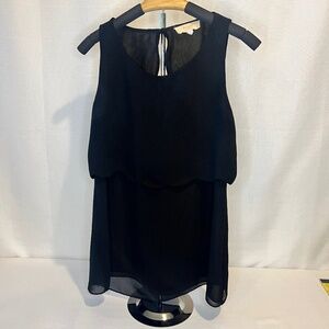 Last April black boho feminine flowing sheer blouse open back size large